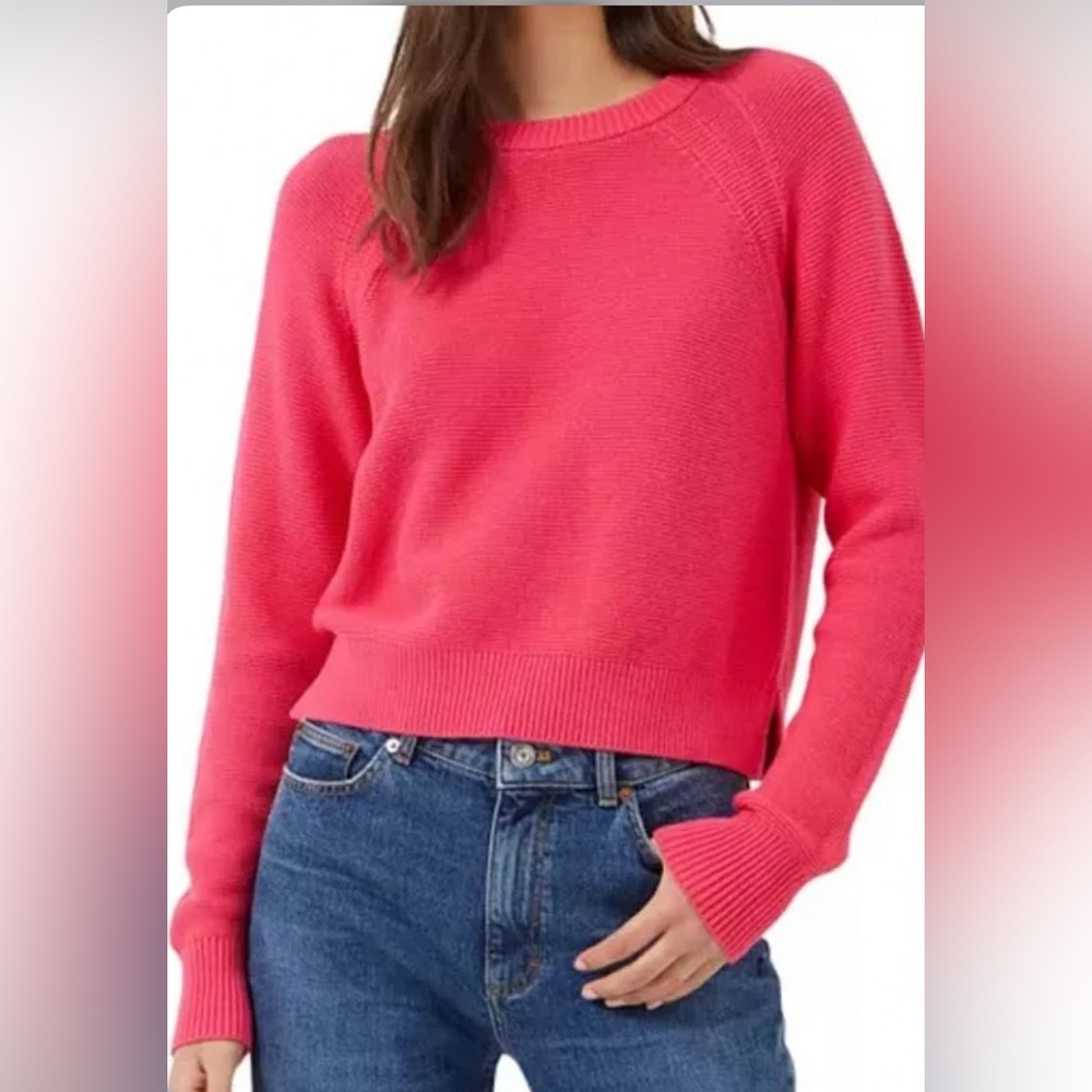 French Connection Pink Tight Knit Long Sleeve Sweater - Size Small